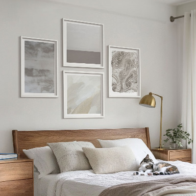 Tavelvägg med 4 tavlor Industriell designstruktur