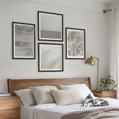 Tavelvägg med 4 tavlor Industriell designstruktur