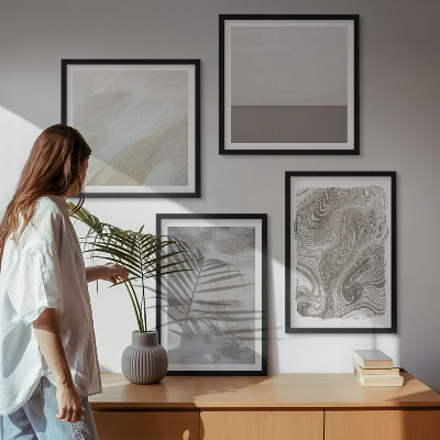 Tavelvägg med 4 tavlor Industriell designstruktur