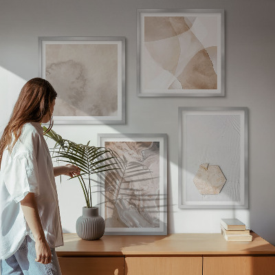 Set om 4 tavlor Design abstraktion natur inspiration