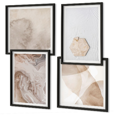 Set om 4 tavlor Design abstraktion natur inspiration
