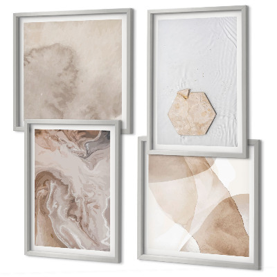Set om 4 tavlor Design abstraktion natur inspiration