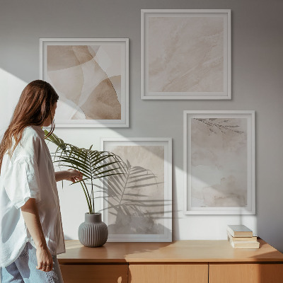 Set om 4 tavlor Akvarellfärger boho texturer