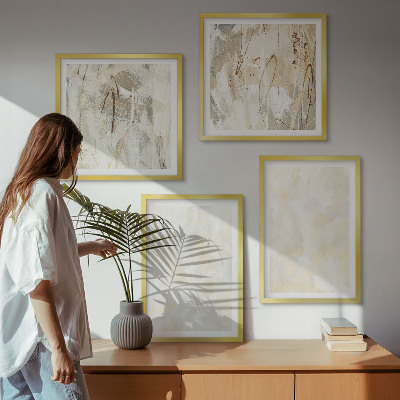 Tavelvägg med 4 tavlor Ljus texturerad färgdesign