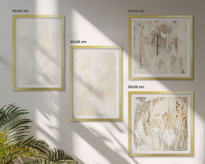 Tavelvägg med 4 tavlor Ljus texturerad färgdesign