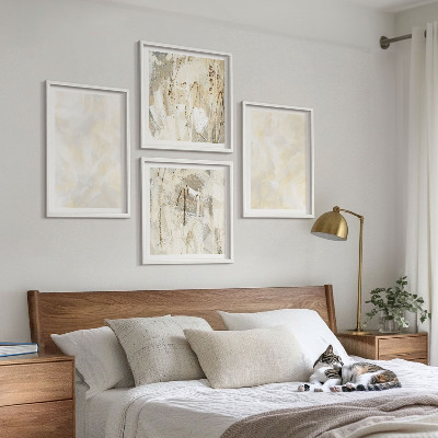 Tavelvägg med 4 tavlor Ljus texturerad färgdesign