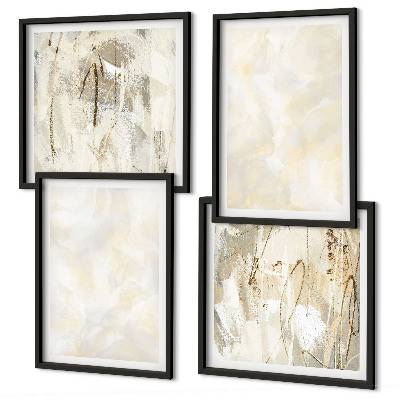 Tavelvägg med 4 tavlor Ljus texturerad färgdesign