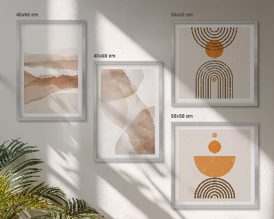Tavelvägg ovanför soffa Strukturer nyanser minimalism