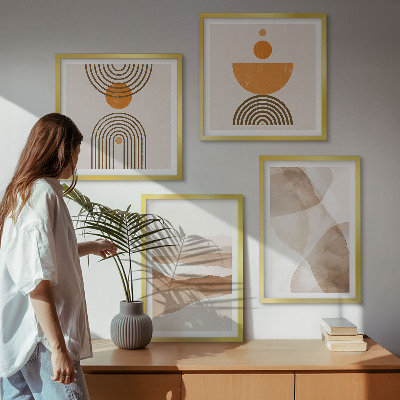 Tavelvägg ovanför soffa Strukturer nyanser minimalism