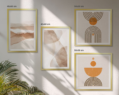 Tavelvägg ovanför soffa Strukturer nyanser minimalism