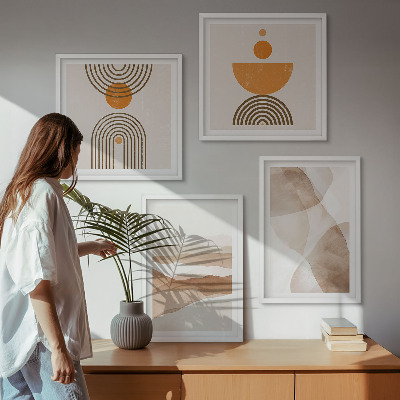 Tavelvägg ovanför soffa Strukturer nyanser minimalism