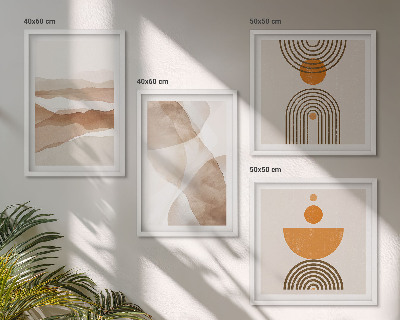 Tavelvägg ovanför soffa Strukturer nyanser minimalism