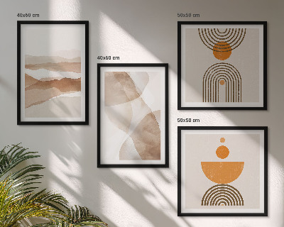 Tavelvägg ovanför soffa Strukturer nyanser minimalism