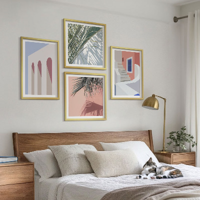 Set om 4 tavlor Illustrationer av stadsarkitektur