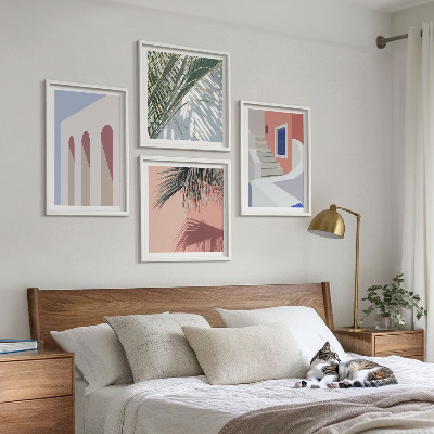 Set om 4 tavlor Illustrationer av stadsarkitektur