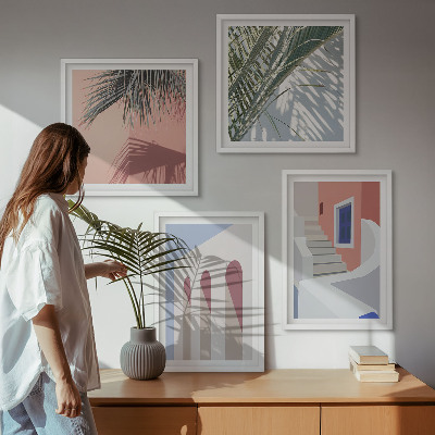 Set om 4 tavlor Illustrationer av stadsarkitektur