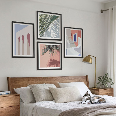 Set om 4 tavlor Illustrationer av stadsarkitektur