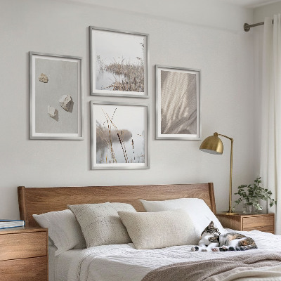 Tavelvägg med 4 tavlor Närbilder av boho-stilstrukturen