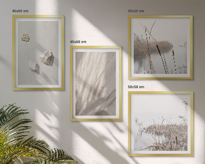 Tavelvägg med 4 tavlor Närbilder av boho-stilstrukturen