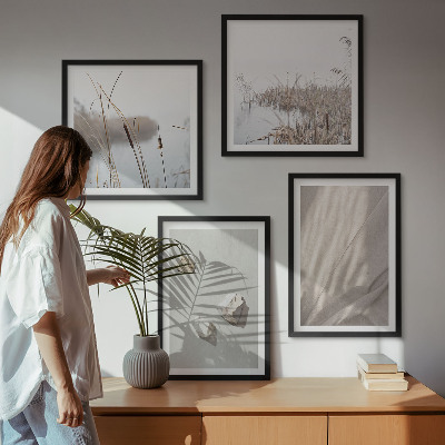 Tavelvägg med 4 tavlor Närbilder av boho-stilstrukturen