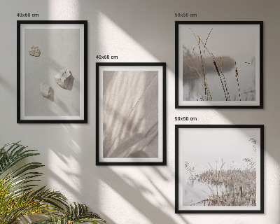 Tavelvägg med 4 tavlor Närbilder av boho-stilstrukturen