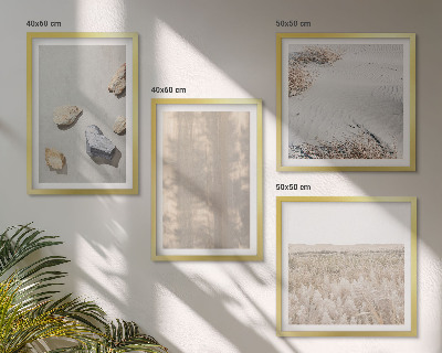 Tavelvägg ovanför soffa Boho naturliga texturer