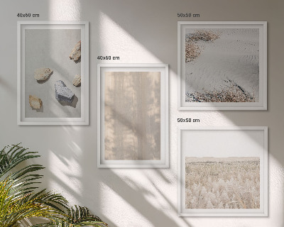 Tavelvägg ovanför soffa Boho naturliga texturer