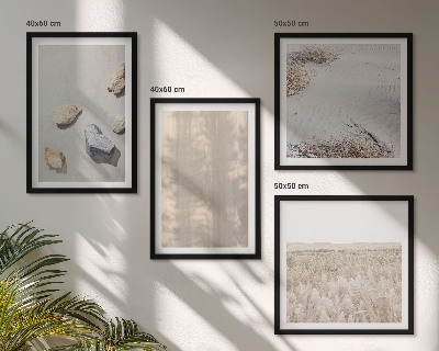 Tavelvägg ovanför soffa Boho naturliga texturer