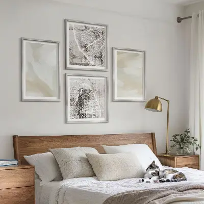 Färgstruktur minimalism set om 4 tavlor