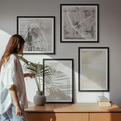 Set om 4 tavlor Färgstruktur minimalism