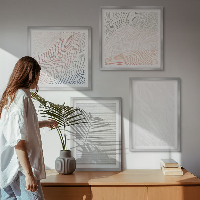 Tavelvägg ovanför soffa Ljusa strukturer, sandmönster