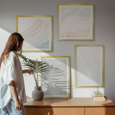 Tavelvägg ovanför soffa Ljusa strukturer, sandmönster