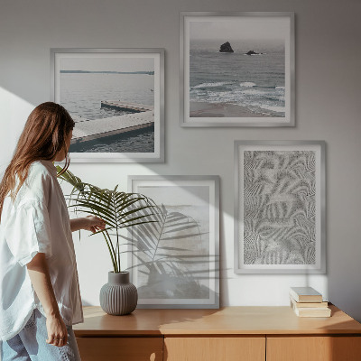 Tavelvägg ovanför soffa Abstrakt design moderna texturer