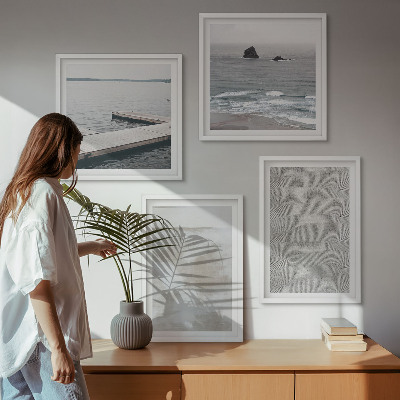 Tavelvägg ovanför soffa Abstrakt design moderna texturer