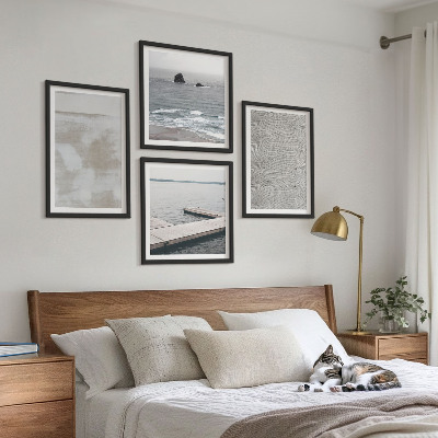 Tavelvägg ovanför soffa Abstrakt design moderna texturer