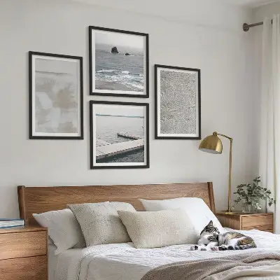 Abstrakt tavla med moderna texturer för tavelvägg ovanför soffan