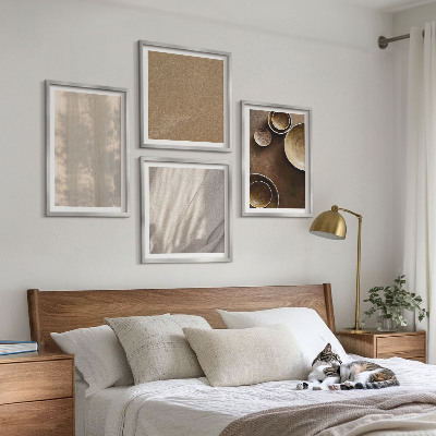 Tavelvägg ovanför soffa Strukturer texturer minimalism