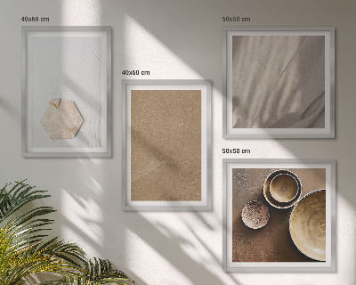 Tavelvägg ovanför soffa Minimalistiska varma texturer