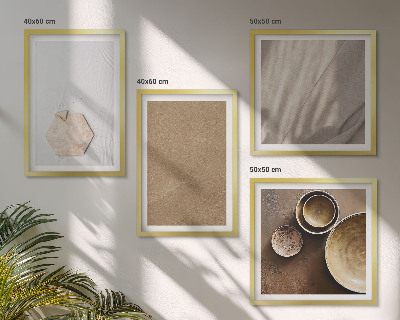 Tavelvägg ovanför soffa Minimalistiska varma texturer