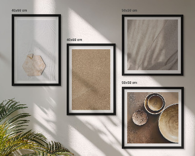 Tavelvägg ovanför soffa Minimalistiska varma texturer
