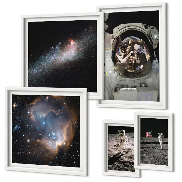 Astronauter landar på månen tavelset med 5 delar