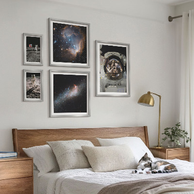 Set om 5 tavlor Astronauter landar på månen