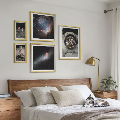 Set om 5 tavlor Astronauter landar på månen
