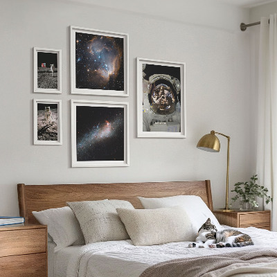 Set om 5 tavlor Astronauter landar på månen