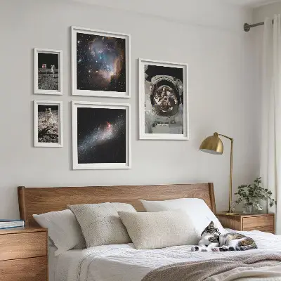 Astronauter landar på månen tavelset med 5 delar