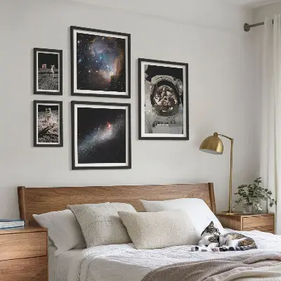 Astronauter landar på månen tavelset med 5 delar