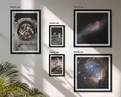 Astronauter landar på månen tavelset med 5 delar