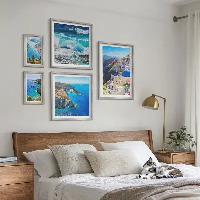 Tavelset med väggdekoration motiv av landskap vid Egeiska havet