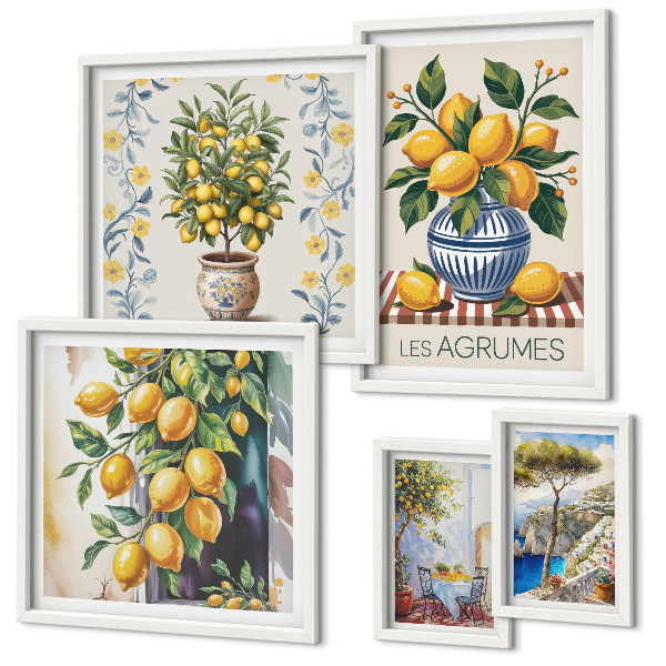 Väggdekoration tavelset Medelhavsinspirerad citrus