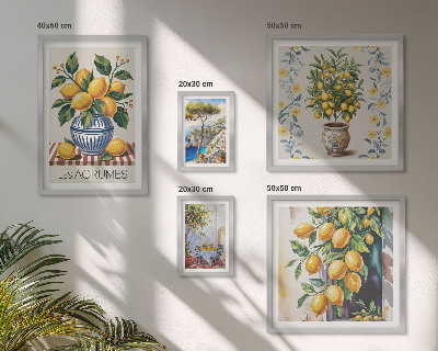 Väggdekoration tavelset Medelhavsinspirerad citrus